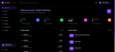 Restaurant Portal - Dashboard